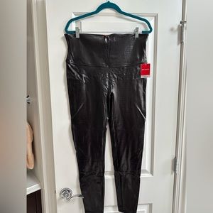 SPANX Faux Leather Brown Croc Legging- 2X